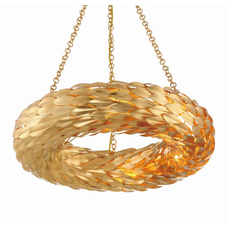Crystorama Lighting Group Broche 6 Light 24" Wide Wrought Iron Drum Chandelier Antique Gold