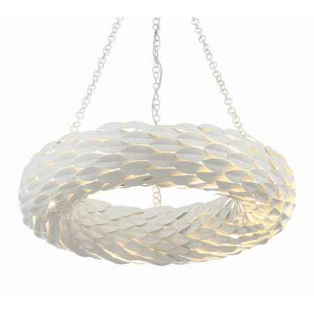 Crystorama Lighting Group Broche 6 Light 24" Wide Wrought Iron Drum Chandelier Matte White