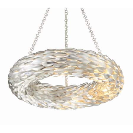 Crystorama Lighting Group Broche 6 Light 24" Wide Wrought Iron Drum Chandelier Antique Silver