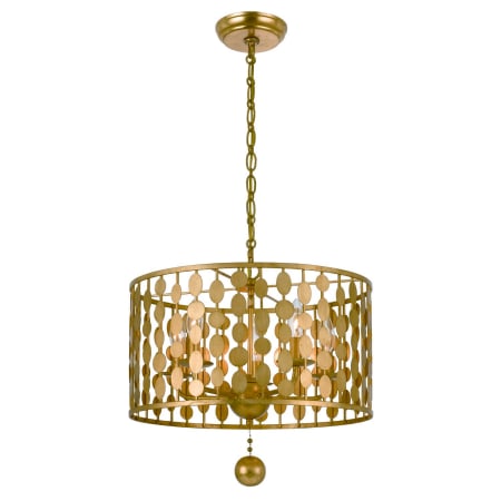 Crystorama Lighting Group Layla 5 Light 18" Wide Pendant with Metal Shade Antique Gold
