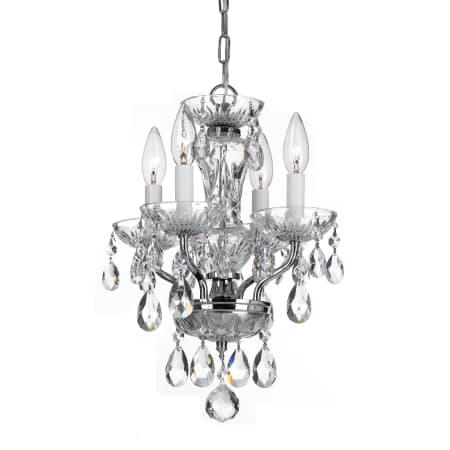 Crystorama Lighting Group Traditional Crystal 4 Light 11" Wide Crystal Pendant with Hand Cut Crystal Accents Polished Chrome