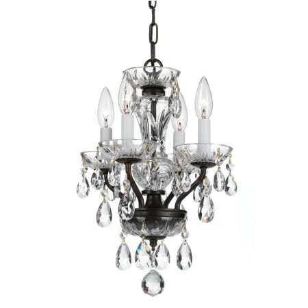 Crystorama Lighting Group Traditional Crystal 4 Light 11" Wide Crystal Pendant with Swarovski Strass Crystal Accents English Bronze