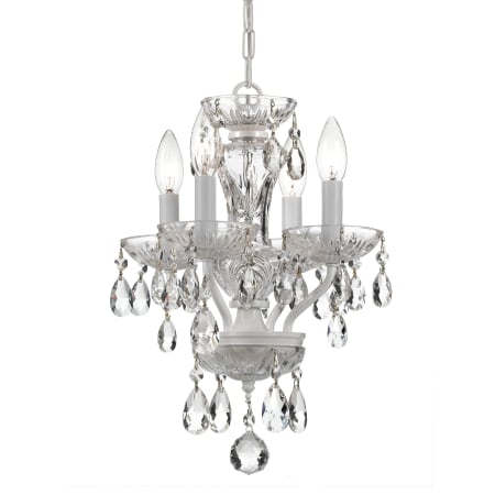 Crystorama Lighting Group Traditional Crystal 4 Light 11" Wide Crystal Pendant with Hand Cut Crystal Accents Wet White