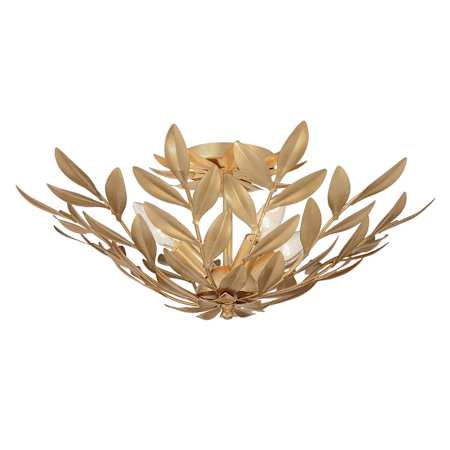 Crystorama Lighting Group Broche 4 Light 21" Wide Semi-Flush Bowl Ceiling Fixture Antique Gold