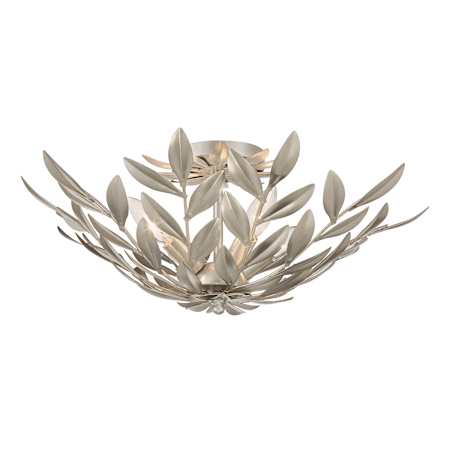Crystorama Lighting Group Broche 4 Light 21" Wide Semi-Flush Bowl Ceiling Fixture Antique Silver