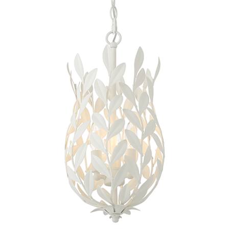 Crystorama Lighting Group Broche 3 Light 10" Wide Taper Candle Mini Pendant / Converts to Semi-Flush Matte White