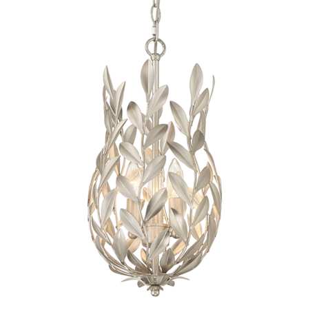 Crystorama Lighting Group Broche 3 Light 10" Wide Taper Candle Mini Pendant / Converts to Semi-Flush Antique Silver
