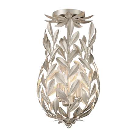 Crystorama Lighting Group Broche 3 Light 10" Wide Semi-Flush Urn Ceiling Fixture / Converts to Pendant Antique Silver