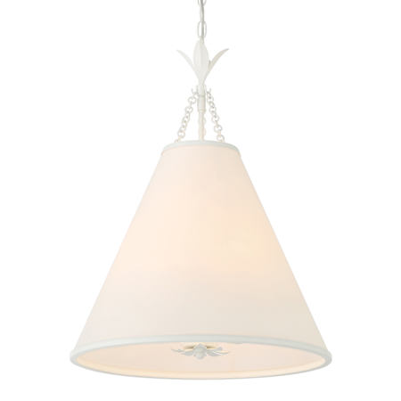 Crystorama Lighting Group Broche 4 Light 18" Wide Pendant with Silk Shade Matte White