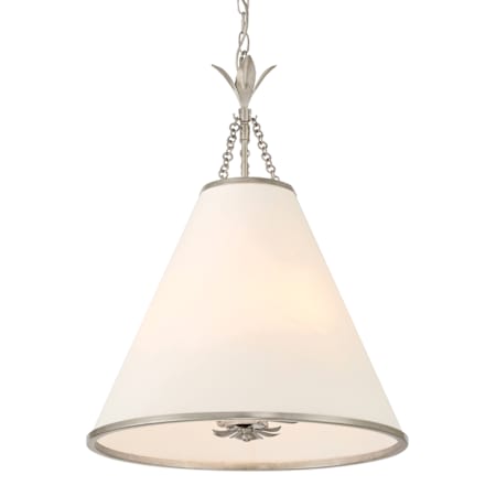 Crystorama Lighting Group Broche 4 Light 18" Wide Pendant with Silk Shade Antique Silver