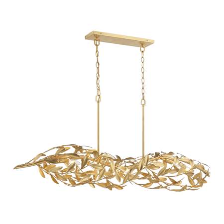 Crystorama Lighting Group Broche 6 Light 51" Wide Linear Chandelier Antique Gold