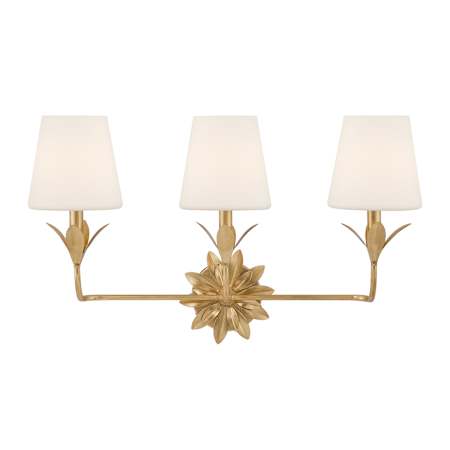 Crystorama Lighting Group Broche 3 Light 25" Wide Vanity Light Antique Gold
