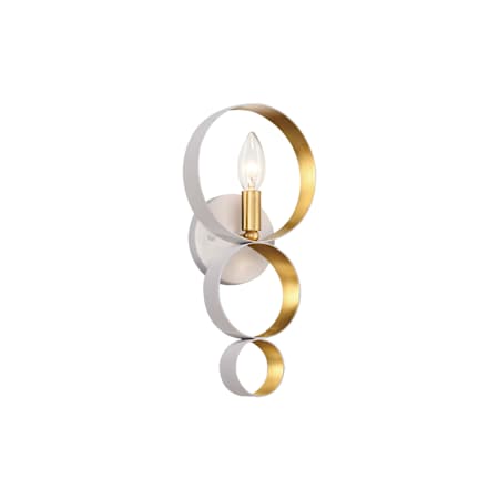 Crystorama Lighting Group Luna 15" Tall Wall Sconce Matte White / Antique Gold