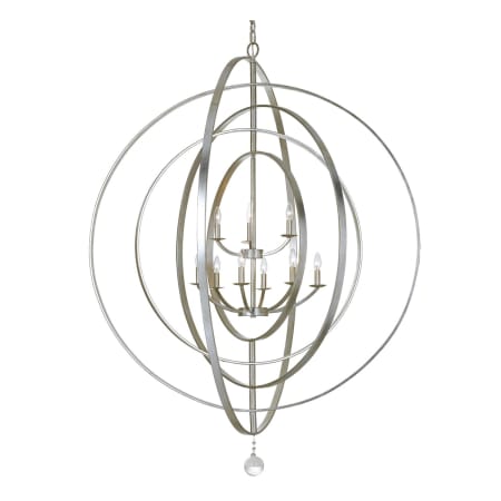 Crystorama Lighting Group Luna 9 Light 48" Wide Taper Candle Style Chandelier Antique Silver