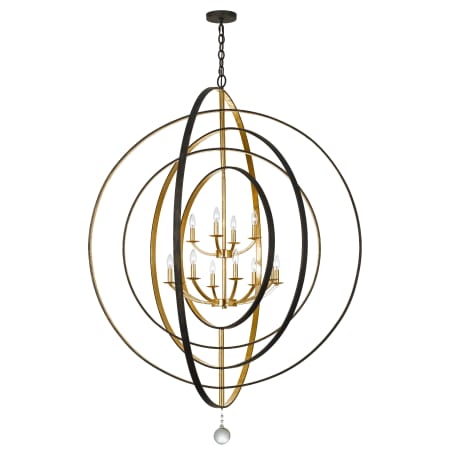 Crystorama Lighting Group Luna 12 Light 60" Wide Taper Candle Chandelier English Bronze / Antique Gold