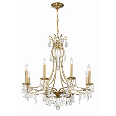 Crystorama Lighting Group Cedar 8 Light 28" Wide Crystal Chandelier with Hand Cut Crystal Accents Vibrant Gold
