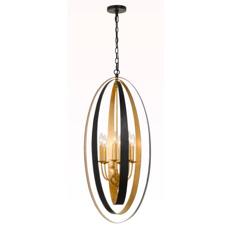 Crystorama Lighting Group Luna 6 Light 16" Wide Taper Candle Pendant English Bronze / Antique Gold