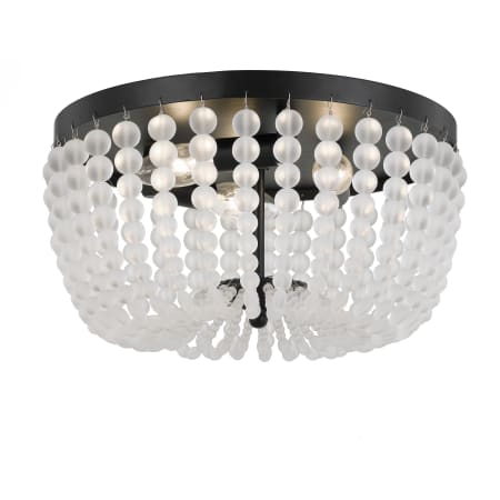 Crystorama Lighting Group Rylee 3 Light 13" Wide Flush Mount Bowl Ceiling Fixture Matte Black
