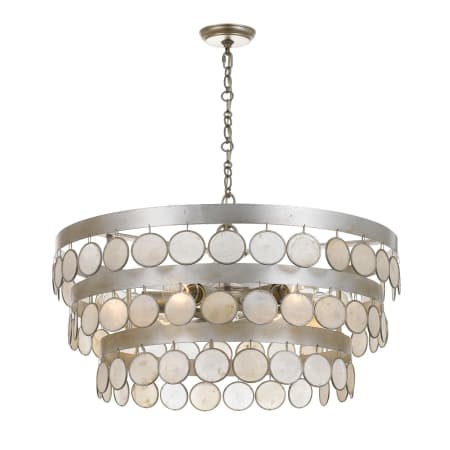 Crystorama Lighting Group Coco 6 Light 22" Wide Chandelier with Shell Shade Antique Silver