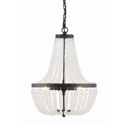 Crystorama Lighting Group Rylee 3 Light 14" Wide Crystal Empire Chandelier Matte Black