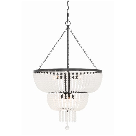 Crystorama Lighting Group Rylee 8 Light 25" Wide Crystal Waterfall Chandelier Matte Black