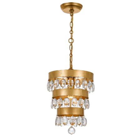 Crystorama Lighting Group Perla 10" Wide Crystal Mini Pendant with Clear Faceted Crystal Accents Antique Gold
