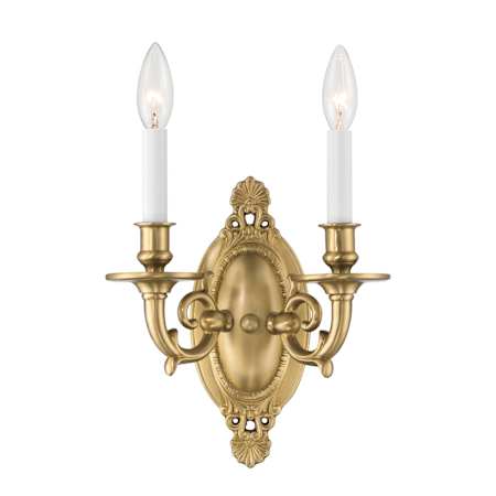 Crystorama Lighting Group Milford 2 Light 12" Tall Wall Sconce Aged Brass