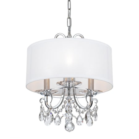 Crystorama Lighting Group Othello 3 Light 14" Wide Crystal Pendant with Swarovski Strass Crystal Accents Polished Chrome