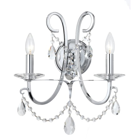 Crystorama Lighting Group Othello 2 Light 16" Tall Wall Sconce with Hand Cut Crystal Accents Polished Chrome