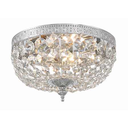 Crystorama Lighting Group Ceiling Mount 2 Light 10" Wide Flush Mount Bowl Ceiling Fixture with Italian Crystal Accents Polished Chrome