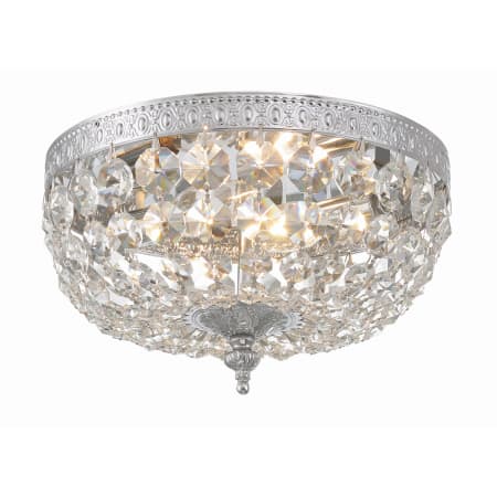 Crystorama Lighting Group Ceiling Mount 2 Light 10" Wide Flush Mount Bowl Ceiling Fixture with Handcut Crystal Accents Polished Chrome