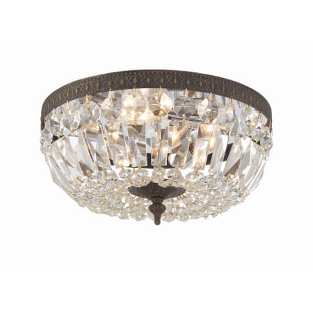 Crystorama Lighting Group Ceiling Mount 3 Light 12" Wide Flush Mount Bowl Ceiling Fixture with Swarovski Spectra Crystal Accents English Bronze