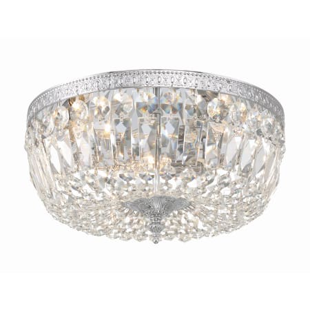 Crystorama Lighting Group Ceiling Mount 3 Light 14" Wide Flush Mount Bowl Ceiling Fixture with Swarovski Spectra Crystal Accents Polished Chrome