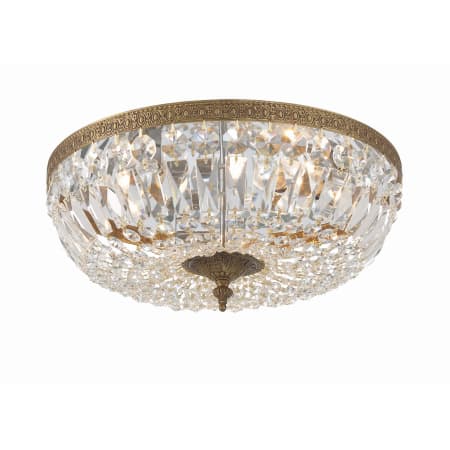 Crystorama Lighting Group Ceiling Mount 3 Light 16" Wide Flush Mount Bowl Ceiling Fixture with Handcut Crystal Accents Olde Brass