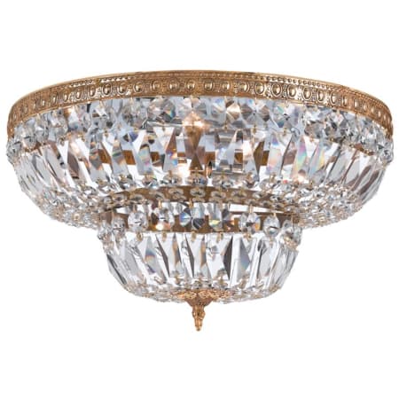 Crystorama Lighting Group Ceiling Mount 6 Light 24" Wide Flush Mount Bowl Ceiling Fixture with Handcut Crystal Accents Olde Brass