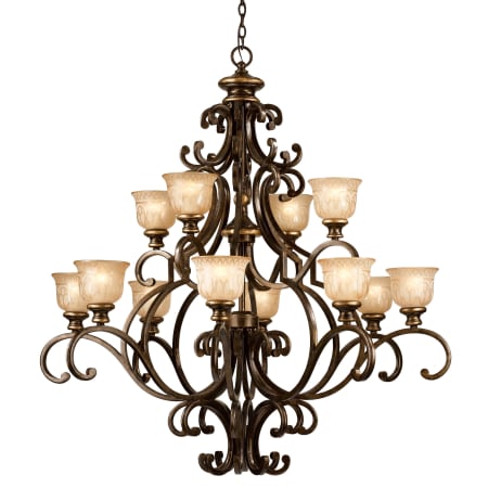 Crystorama Lighting Group Norwalk 12 Light 48" Wide Chandelier Includes Patterned Glass Shades Bronze Umber
