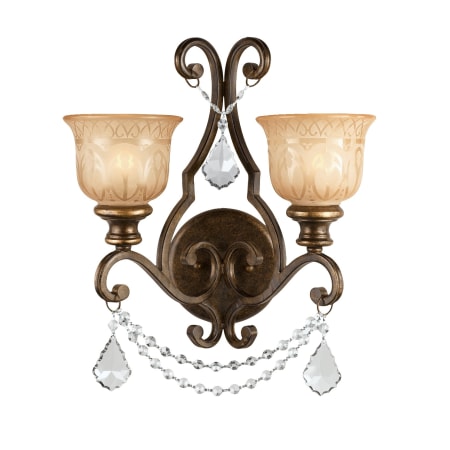 Crystorama Lighting Group Norwalk 2 Light 18" Tall Wall Sconce with Hand Cut Crystal Accents Bronze Umber