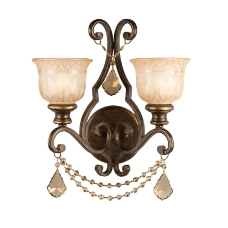 Crystorama Lighting Group Norwalk 2 Light 18" Tall Wall Sconce with Hand Cut Crystal Accents Bronze Umber