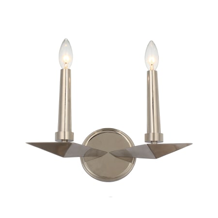 Crystorama Lighting Group Palmer 2 Light 10" Tall Wall Sconce Polished Nickel