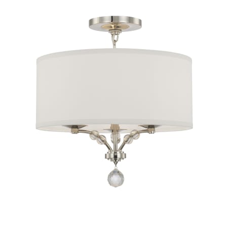 Crystorama Lighting Group Mirage 3 Light 18" Wide Semi-Flush Drum Ceiling Fixture with Silk Shade Polished Nickel