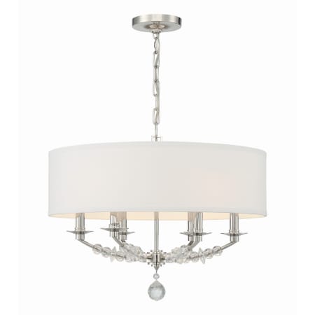 Crystorama Lighting Group Mirage 6 Light 24" Wide Crystal Drum Chandelier with Silk Shade and Hand Cut Crystal Beads Polished Nickel