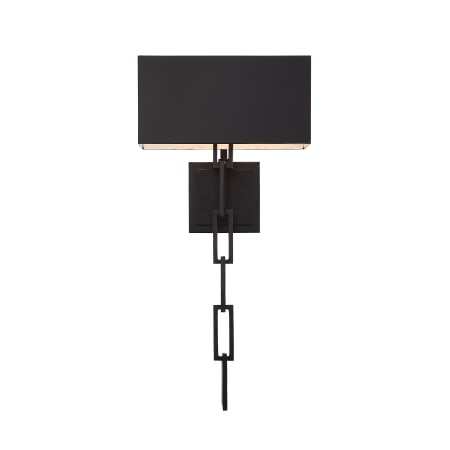 Crystorama Lighting Group Alston 2 Light 25" Tall Wall Sconce with Steel Shade Matte Black / White