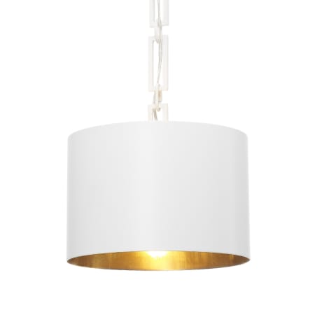 Crystorama Lighting Group Alston 12" Wide Pendant with Steel Shade Matte White / Antique Gold