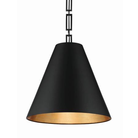 Crystorama Lighting Group Alston 3 Light 18" Wide Pendant Matte Black / Antique Gold