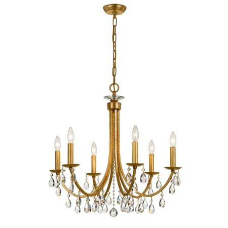 Crystorama Lighting Group Bridgehampton 6 Light 26" Wide Crystal Chandelier with Swarovski Strass Crystal Accents Antique Gold