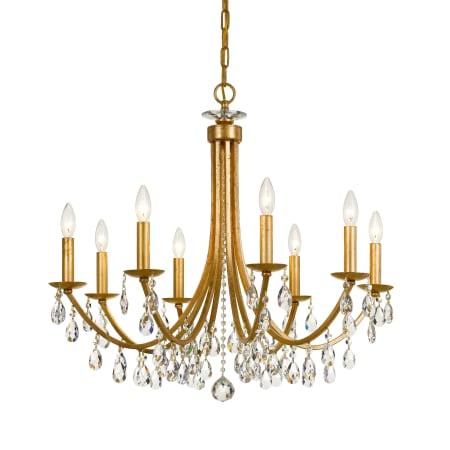 Crystorama Lighting Group Bridgehampton 8 Light 28" Wide Crystal Chandelier with Hand Cut Crystal Accents Antique Gold
