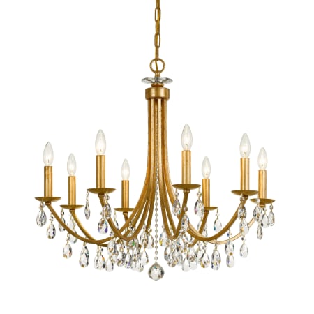 Crystorama Lighting Group Bridgehampton 8 Light 28" Wide Crystal Chandelier with Swarovski Strass Crystal Accents Antique Gold