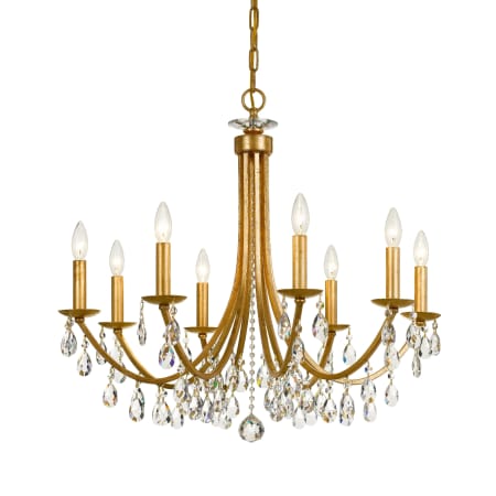 Crystorama Lighting Group Bridgehampton 8 Light 28" Wide Crystal Chandelier with Swarovski Spectra Crystal Accents Antique Gold
