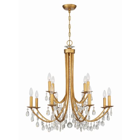 Crystorama Lighting Group Bridgehampton 12 Light 32" Wide Crystal Chandelier with Swarovski Strass Crystal Accents Antique Gold