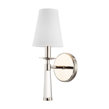 Crystorama Lighting Group Baxter Single Light 15" Tall Wall Sconce Polished Nickel